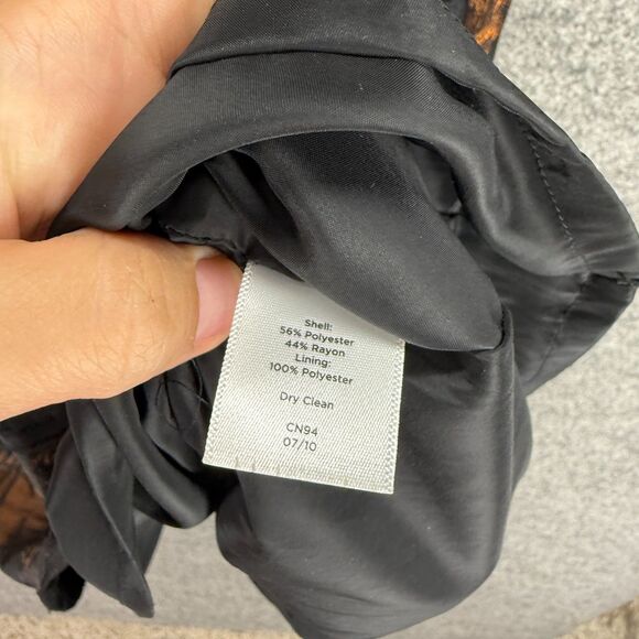 Talbots Dress Women 6 Brown Floral Sheath Midi Zipper Lined Belted Sleeveless - Picture 4 of 7